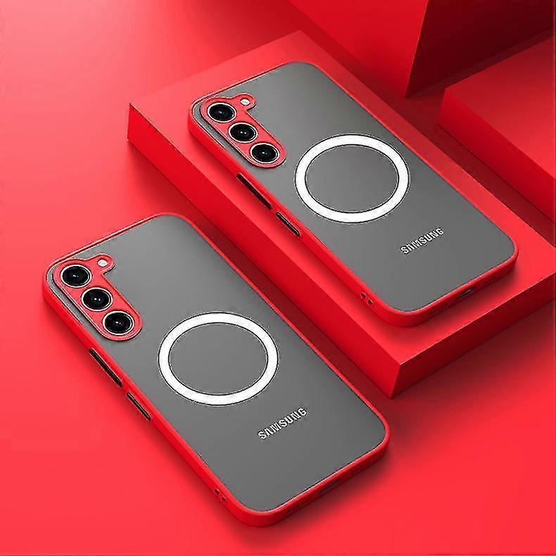 Shockproof Matte Armor Case For Magsafe Charging - Compatible With Samsung Galaxy S23/s22 Ultra Plus/s21 Fe, Magnetic Holder, Transparent Cover