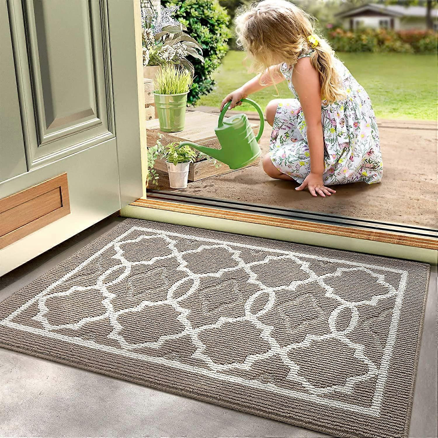 Επένδυση 51 cm 81 cm, αντιολισθητική είσοδος χαμηλών τόνων, απορροφητική μπροστινή επένδυση που πλένεται στο πλυντήριο στην πίσω πόρτα, περιοχή βαριάς κυκλοφορίας, καφέ άμμος