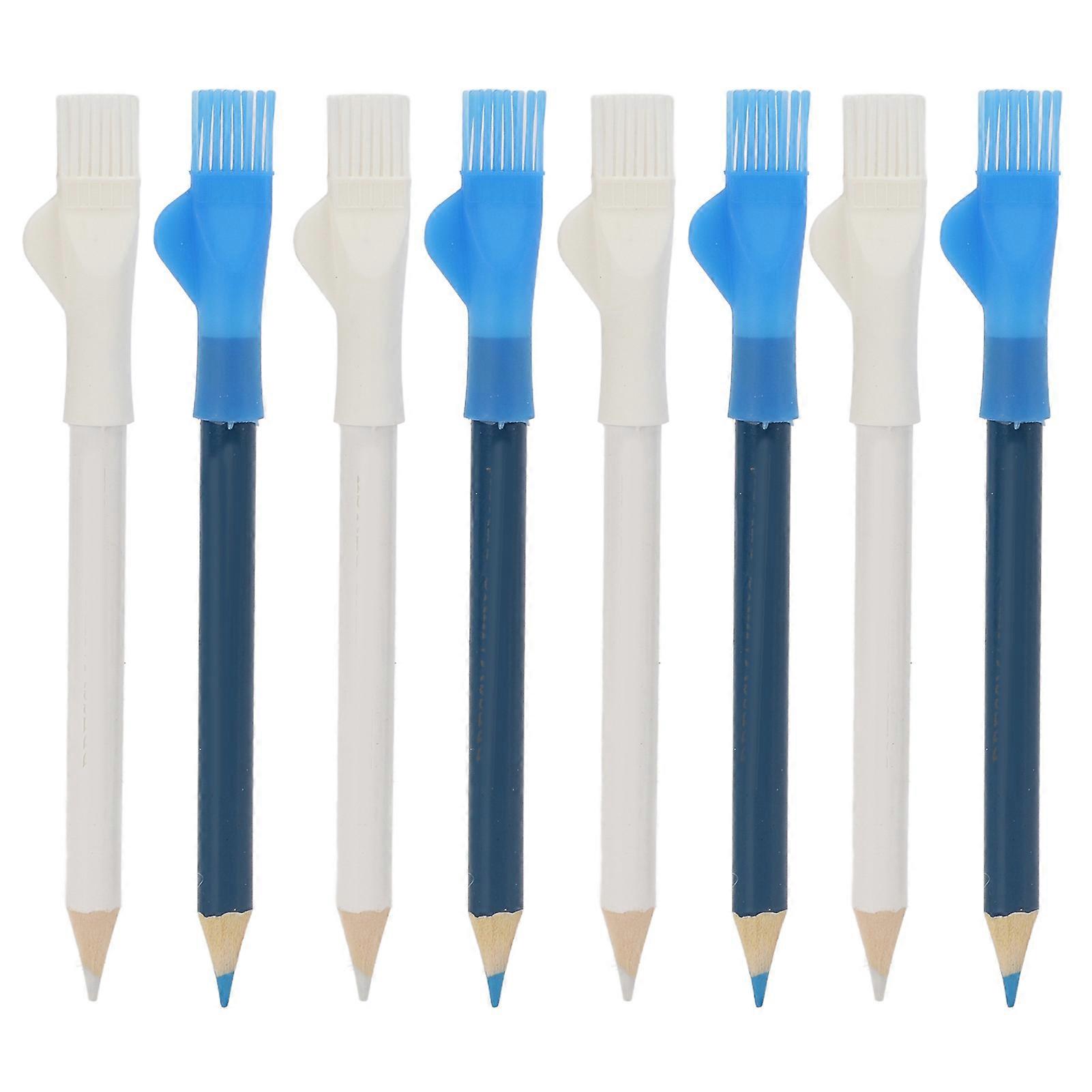 8Pcs Fabric Pencil Clear Lines Simple Style Wide Application Premium Material Easy Operation Tailors Chalk with Brush