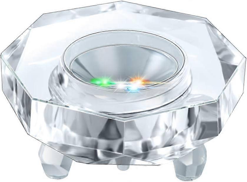 Crystal LED Light Base for 3D Display Lighted Up Pedestal for Glass Art Figurines Base Multicolor Stand Color Changing Wired Base Flat Top for Stones 