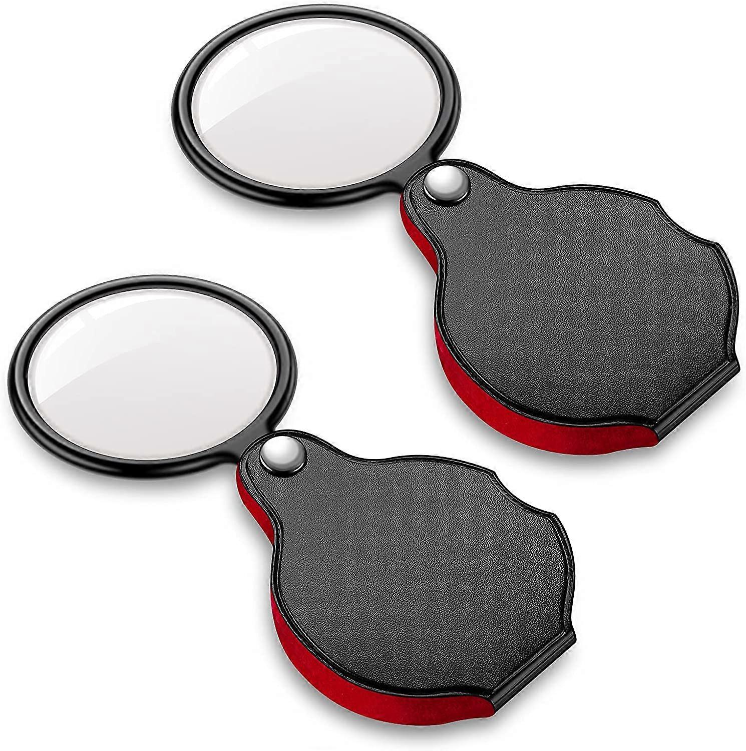 2PCS Upgrade 10X Small Magnifying Glasses for Kids/Senior, Pocket Magnifier for Reading/Close Work, Mini Folding Magnifying Magnify Glass with Protect