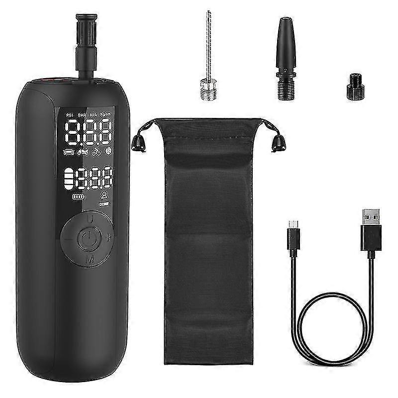 Przenośna pompa rowerowa Mini sprężarka powietrza, pompa do opon elektrycznych 150 psi Ręczny inflator z cyfrowym ekranem LCD Światła LED do samochodów Motocykle rowerowe Bal