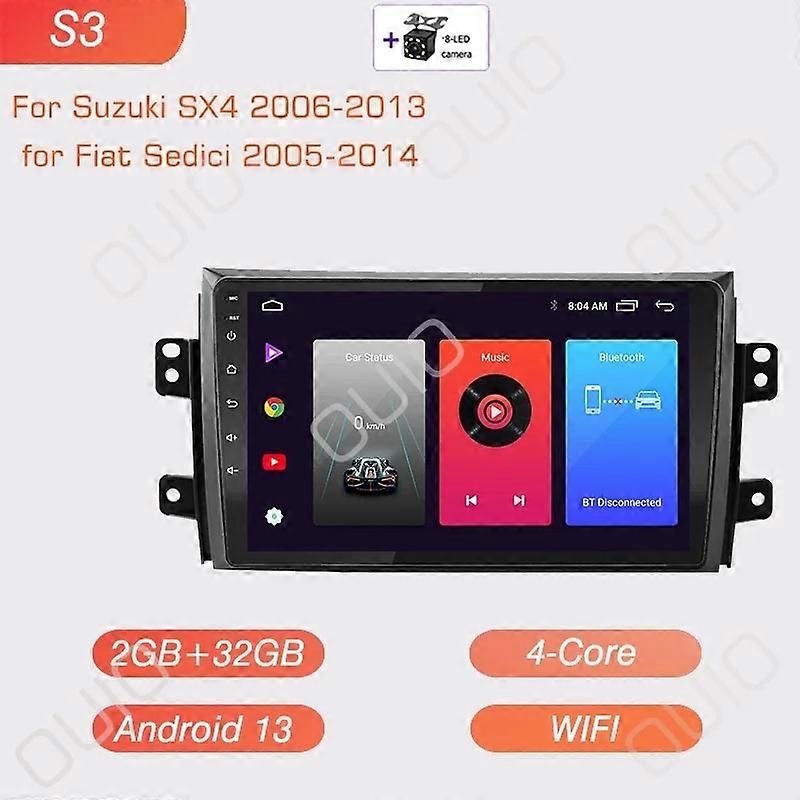 راديو أندرويد 13 لسوزوكي SX4 2006-2013 لشركة فيات سيديتشي 2005-2014 سيارة ستيريو مشغل الوسائط المتعددة كاربلاي السيارات لتحديد المواقع والملاحة