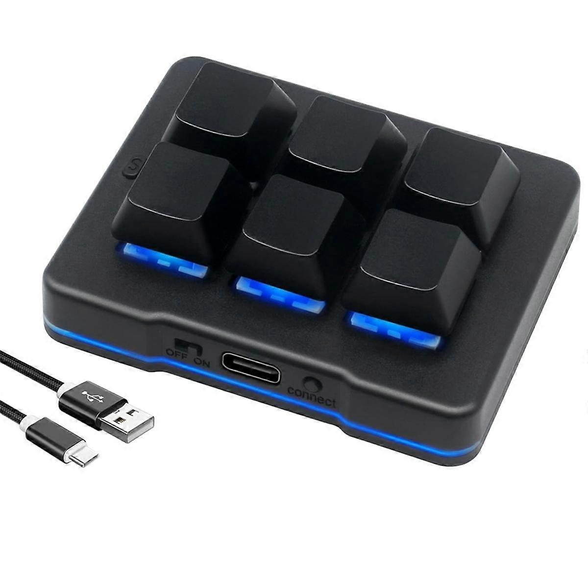 6 Key Mini Keypad Wireless USB Gaming Keyboard Macro Customized Programmable OSU Keyboard for Video Games Office Work