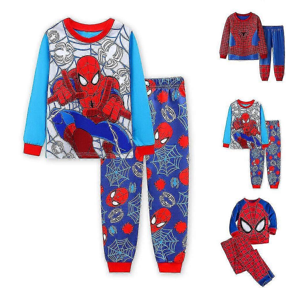 Barn Pojkar Spiderman Pyjamas Kläder Nattkläder Långärmad Tshirt Byxor Nattkläder N