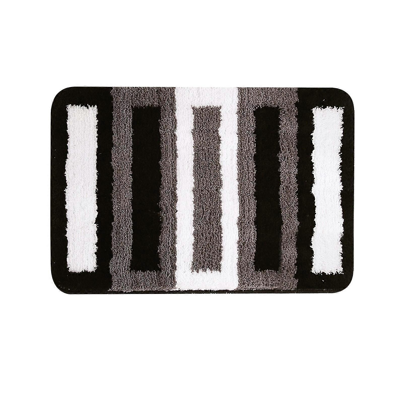 Microfiber Striped Bathroom Rugs Bath Mat Extra Thick