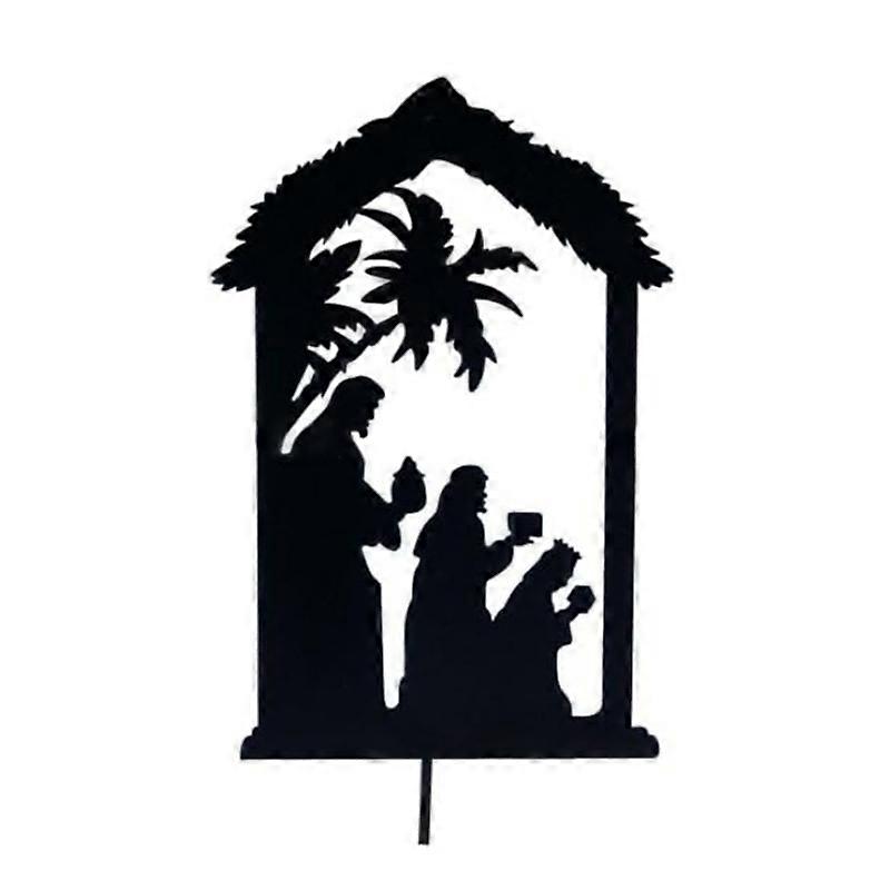 Floor Insert Yard Garden Nativity Shadow Ornaments Decoration Stakes Waterproof