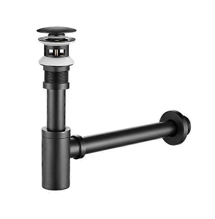 Basin siphon with pop-up valve drain, universal brass siphon with basin stopper and cleaning opening
