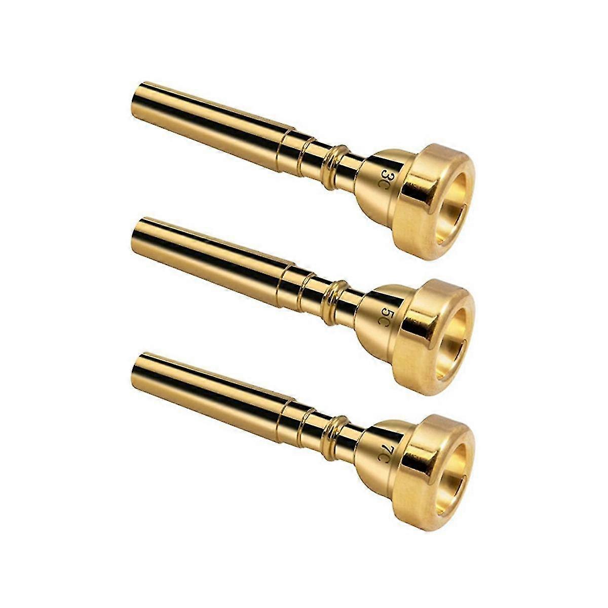 Trumpet Mouthpiece 3c 5c 7c Trumpet Accessories, Brass Trumpet Mouthpiece Set For Beginners (gold) XYT