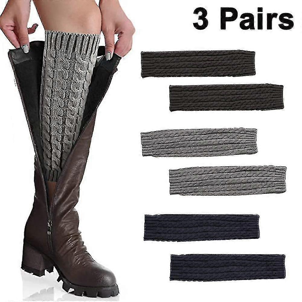 3 זוגות מחממי רגליים לנשים מחממי רגליים חורפיים מחממי רגליים סרוגים סרוגים-