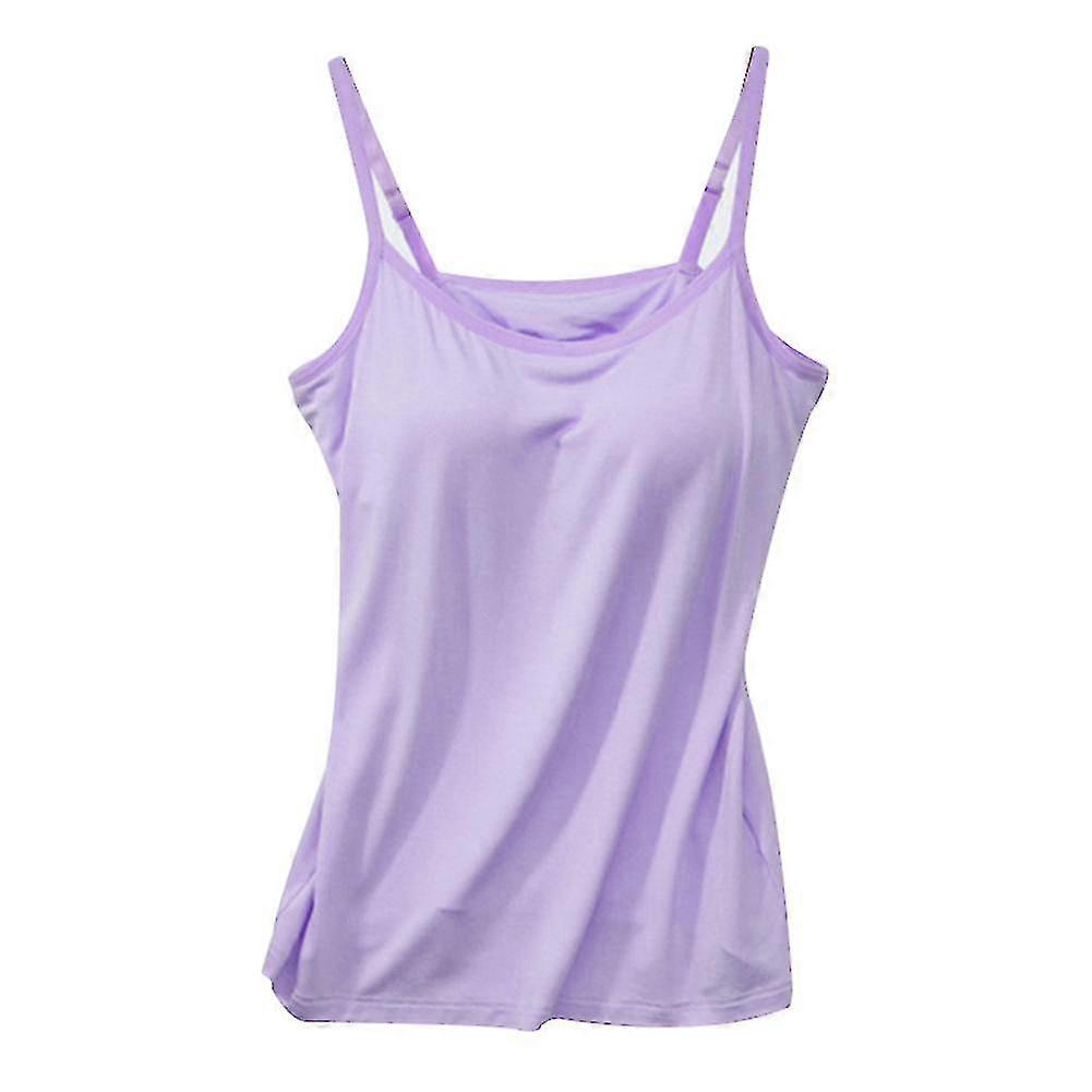Γυναικείο Γιλέκο Tank Top με Ενσωματωμένο Σουτιέν Σπαγγέτι Λουράκι Επενδεδυμένο Camisole Tanks-FJKHF