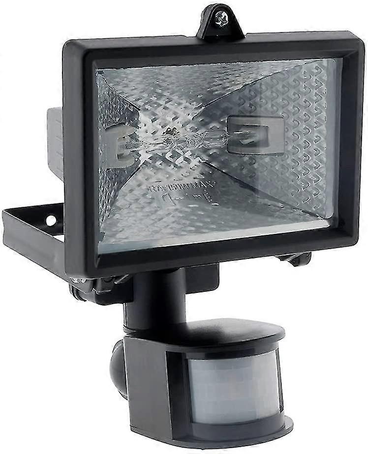 Halogen Floodlight Black With Detector - Ip44 Ce