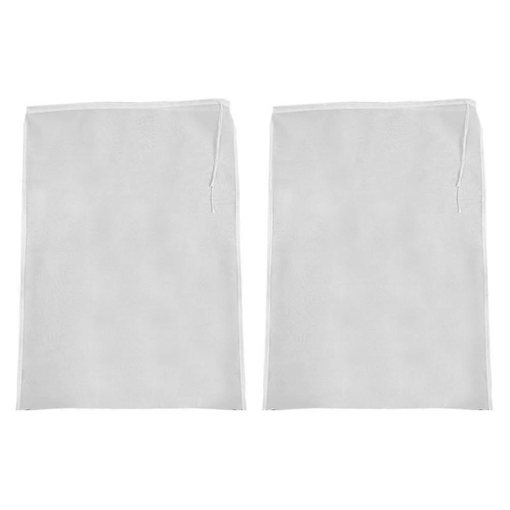 2pcs Mesh Filter Bags With Drawstring Fruit Vegetable Wine Filter Straining Bag-FCY
