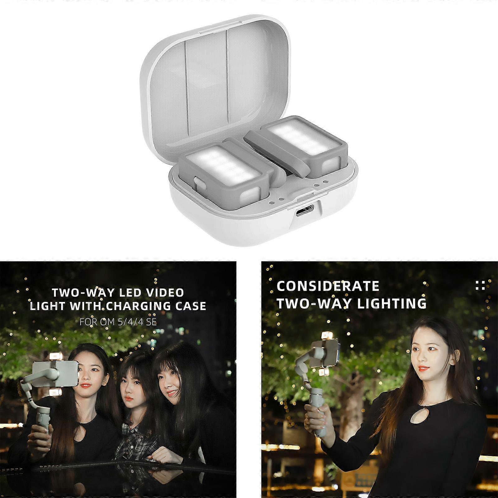 Mini Fill Light with Charging Case Mini Video Light Rechargeable Three Color Temperature LED Fill Lamp for DJI OM 5 4 4 SE Accessories Vlog