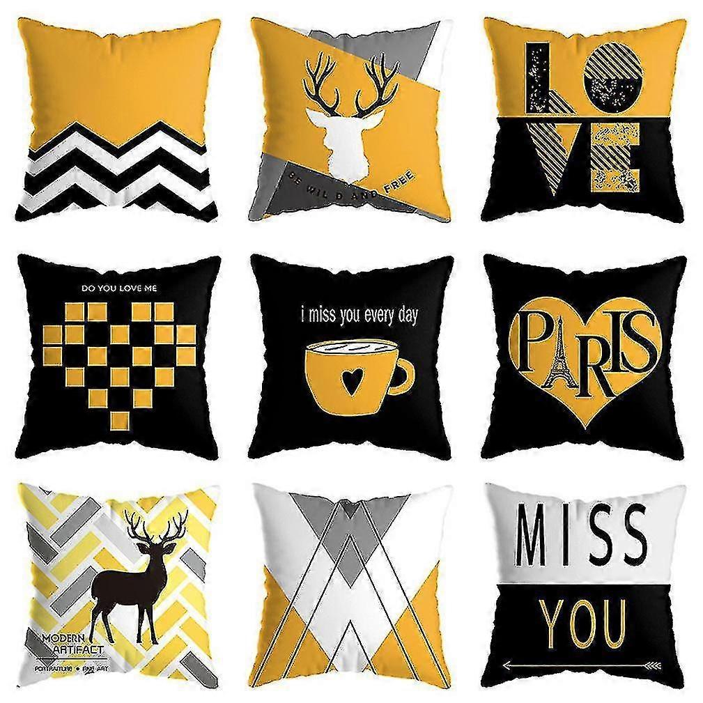 4pcs Cartoon Car Pillow Case Square Printing Cushion Cover 45x45cm