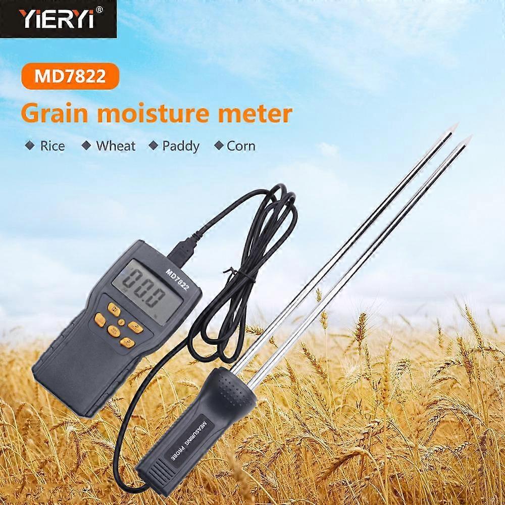 Yieryi MD7822 LCD Display Digital Grain Moisture Meter Humidity Tester Contains Wheat Corn Rice Moisture Test Meter