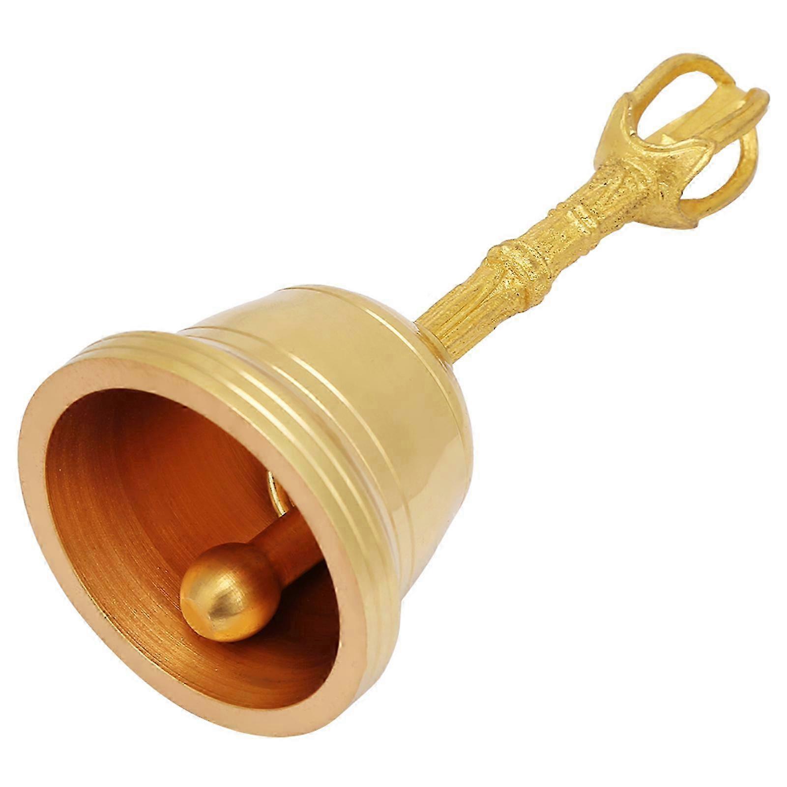 Pure Brass Hand Bell 4.5 Inch Feng Shui Taoist Instrument for Buddhism and Meditation