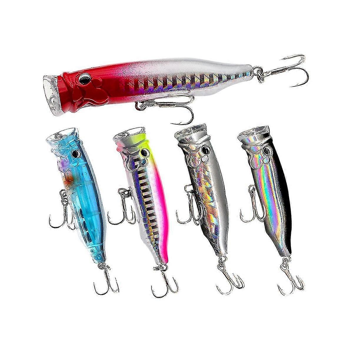 5pcs , Baits Pencil Bass Trout With Hooks, Artificial Hard Swimbaits