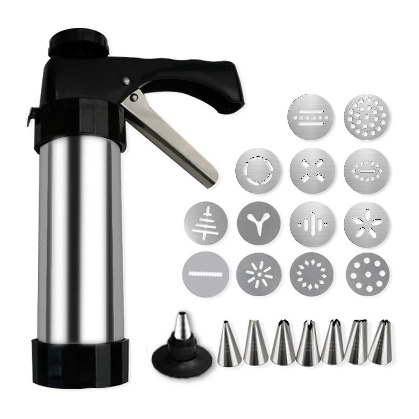Cookie Press, Stainless Steel Biscuit Press Cookie Gun SetIn Includes 8 or 13 Kits, Reusable, Used for Various Baking and Decoration of Cookies