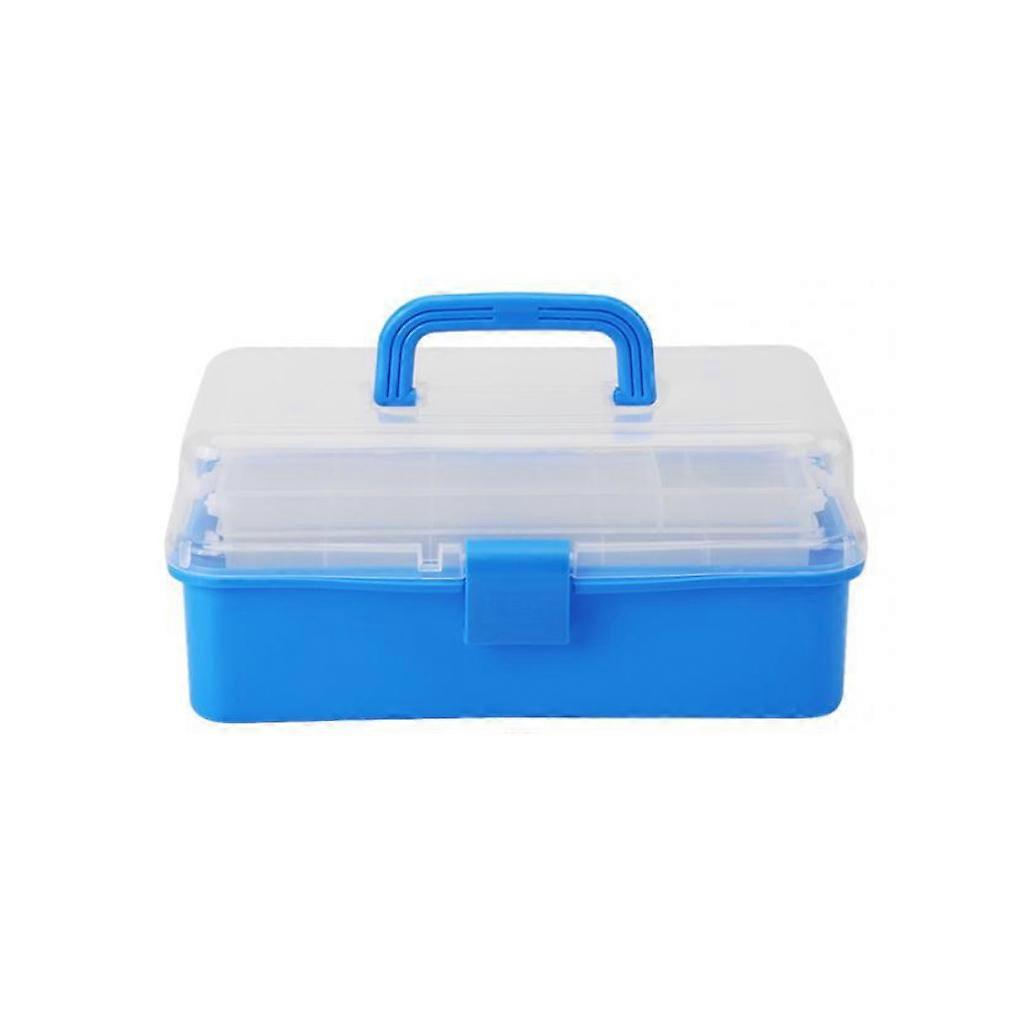 Tool Box Transparent Plastic Foldable Three Layers Storage Foldable Box Tool Organizer Container Case with Handle