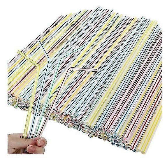 200/400/600 Pieces Plastic Drinking Straws Multi-colored