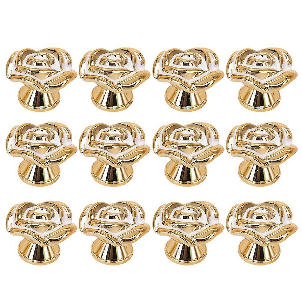 15pcs Rose Shaped Plastic Cupboard Cabinet Drawer Door Knobs Pull Handles