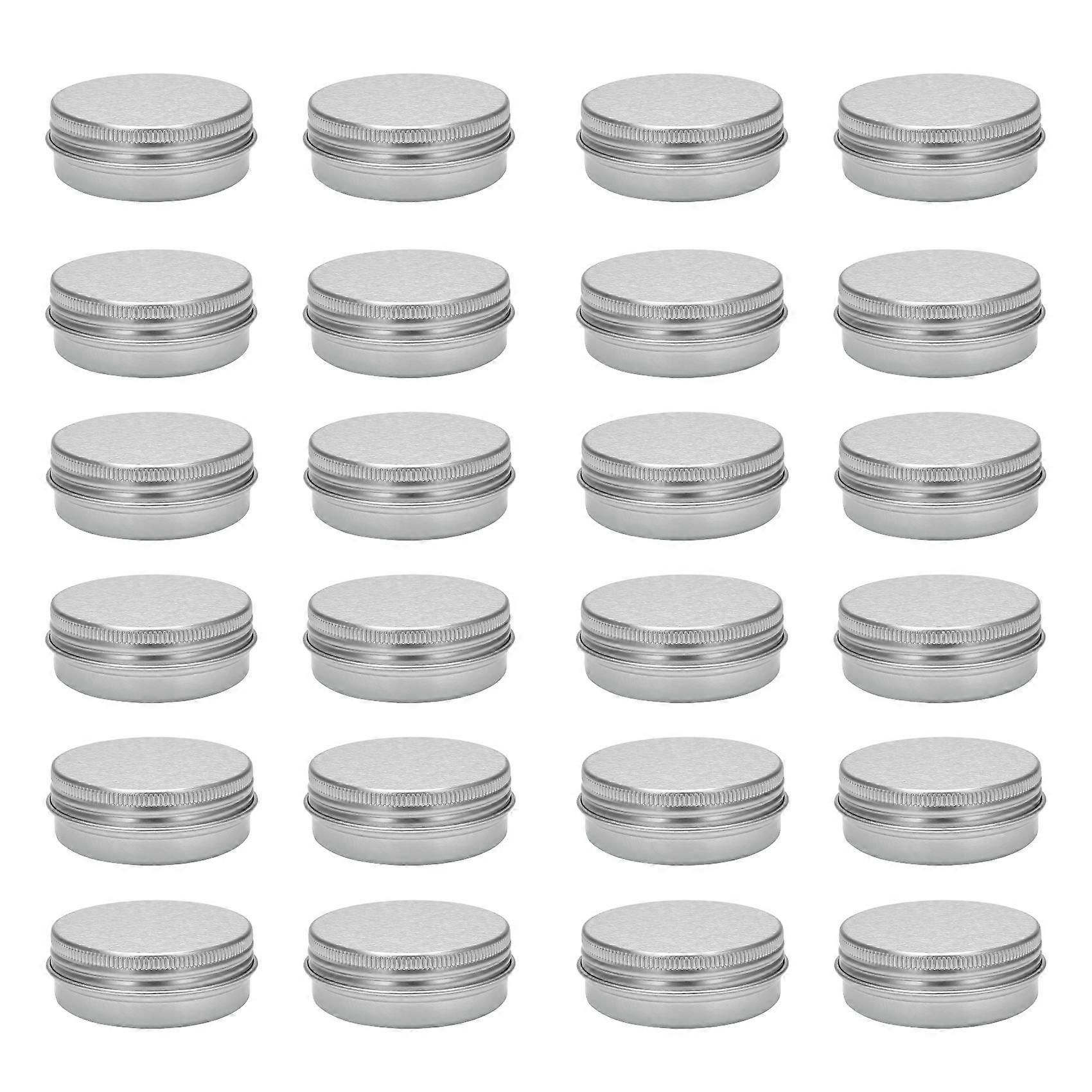 30ml Silver Small Aluminum Round Lip Balm Storage Jar Containers with Screw Cap for Lip Balm, Cosme