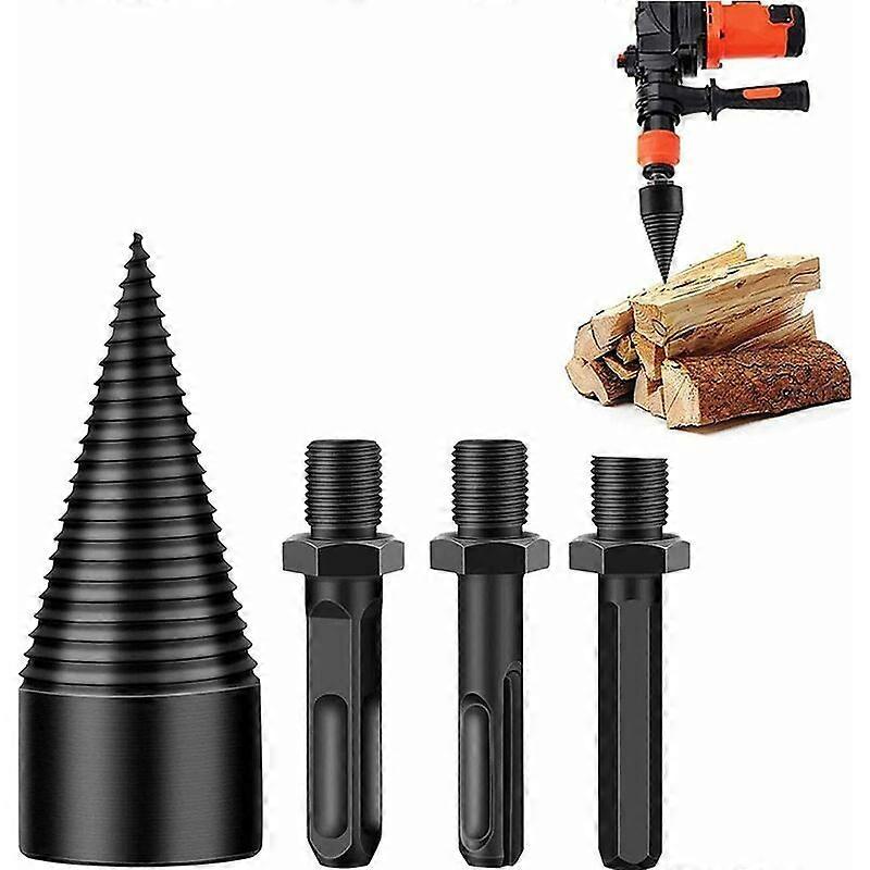 For 45mm Log Splitter - Safe Wood Splitter, Log Splitter for Wood Splitting, Wood Drill for Firewood Machine (Hex+Square+Round), Heavy-Duty Log Splitt