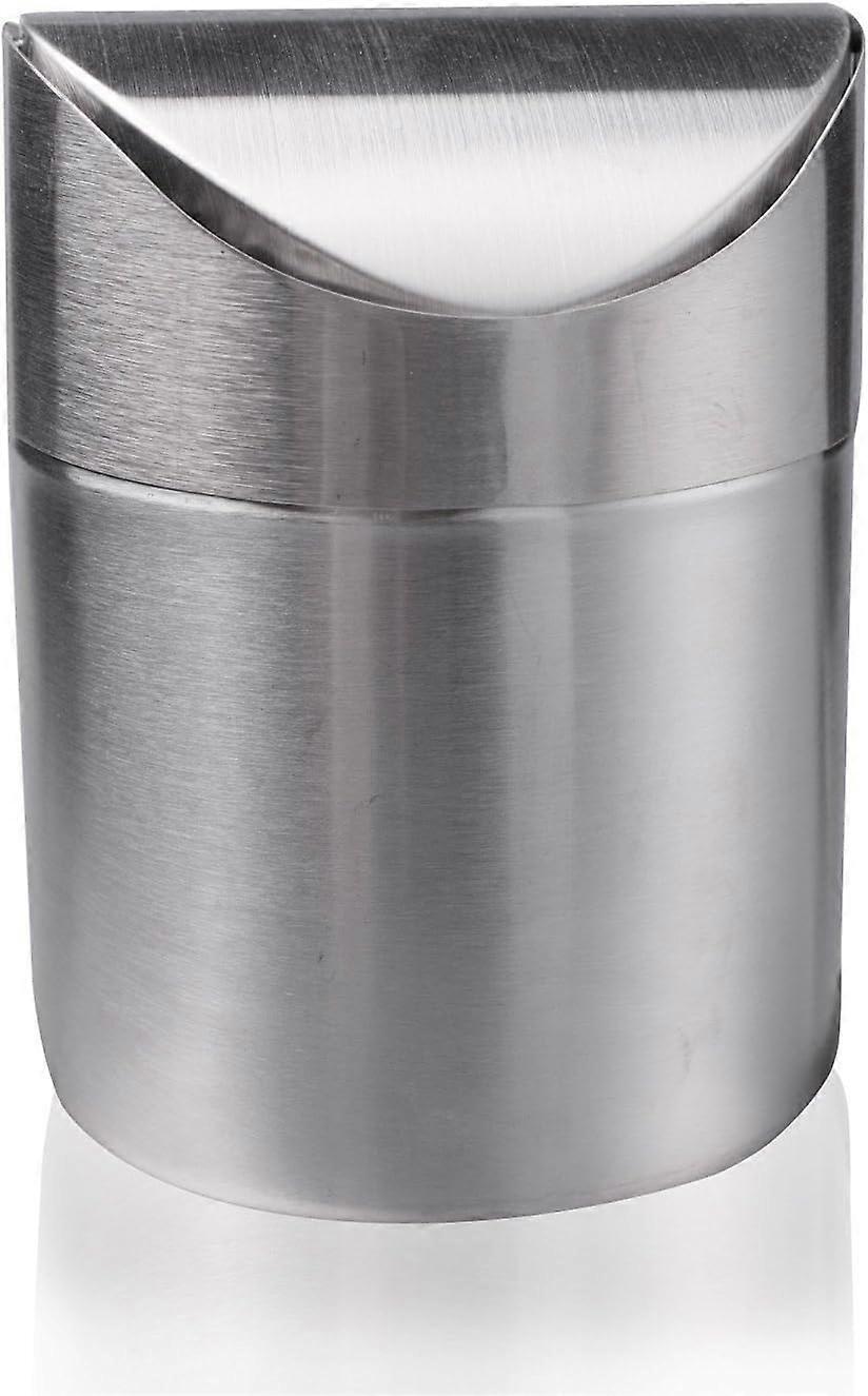 ミニデスクトップゴミ箱リサイクルブラシステンレス鋼波カバーカウンタートップゴミ箱