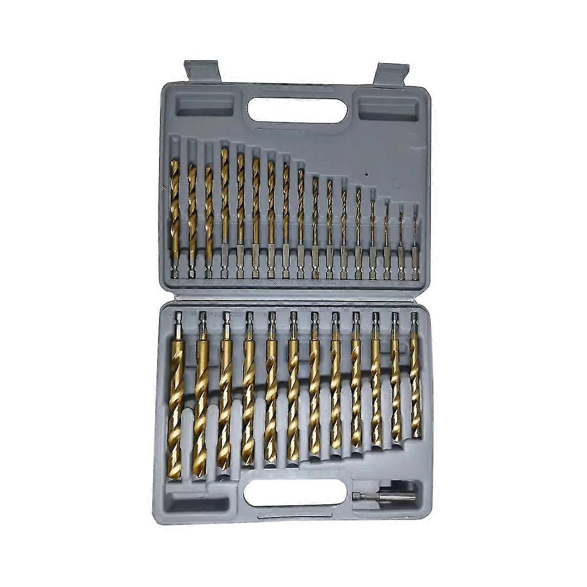 30 Pcs Titanium Impact Drill Bit Set, Hex Hss Twist Drill Bits With Storage For Steel, Copper, Alum