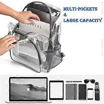 Clear PVC See-Through Backpack - Heavy Duty Transparent Backpack For School, Work, Events - View #4