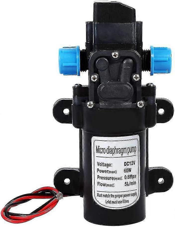 مضخة مياه عالية الضغط ، تيار مستمر 12 فولت 5 لتر / دقيقة مضخة مياه الحجاب الحاجز 116 Psi مضخة بخاخ فتيلة ذاتية مع مشابك