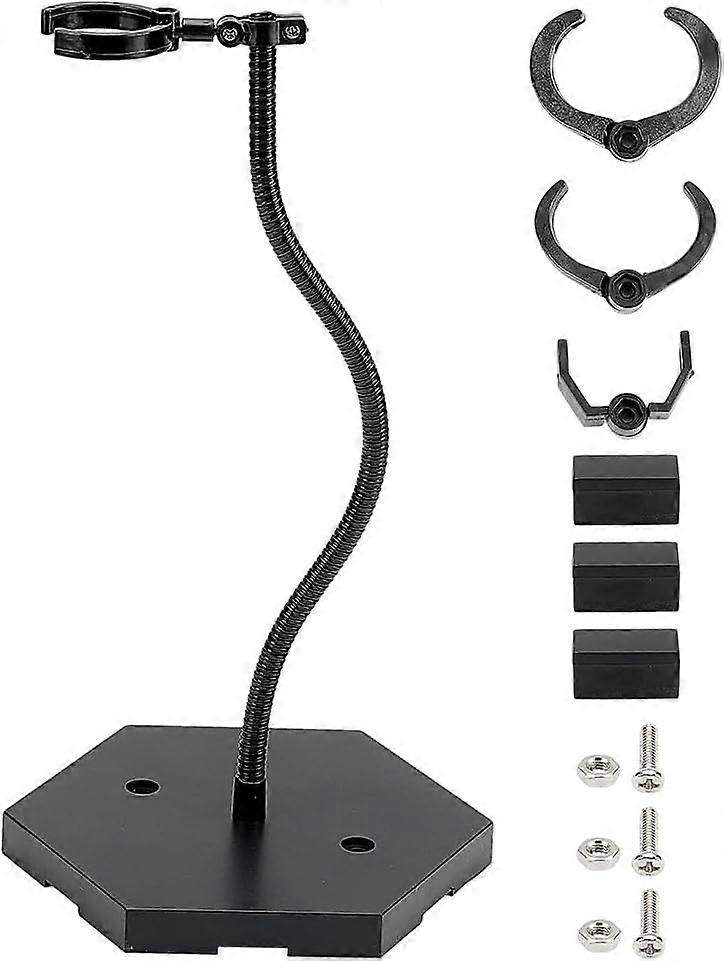 DIY Action Figure Base Display Stand 3.9x5.9x11.2inches Black Assembly Action Figure Holder with 4 Adjustable Waist Clips Doll Model Display Support S