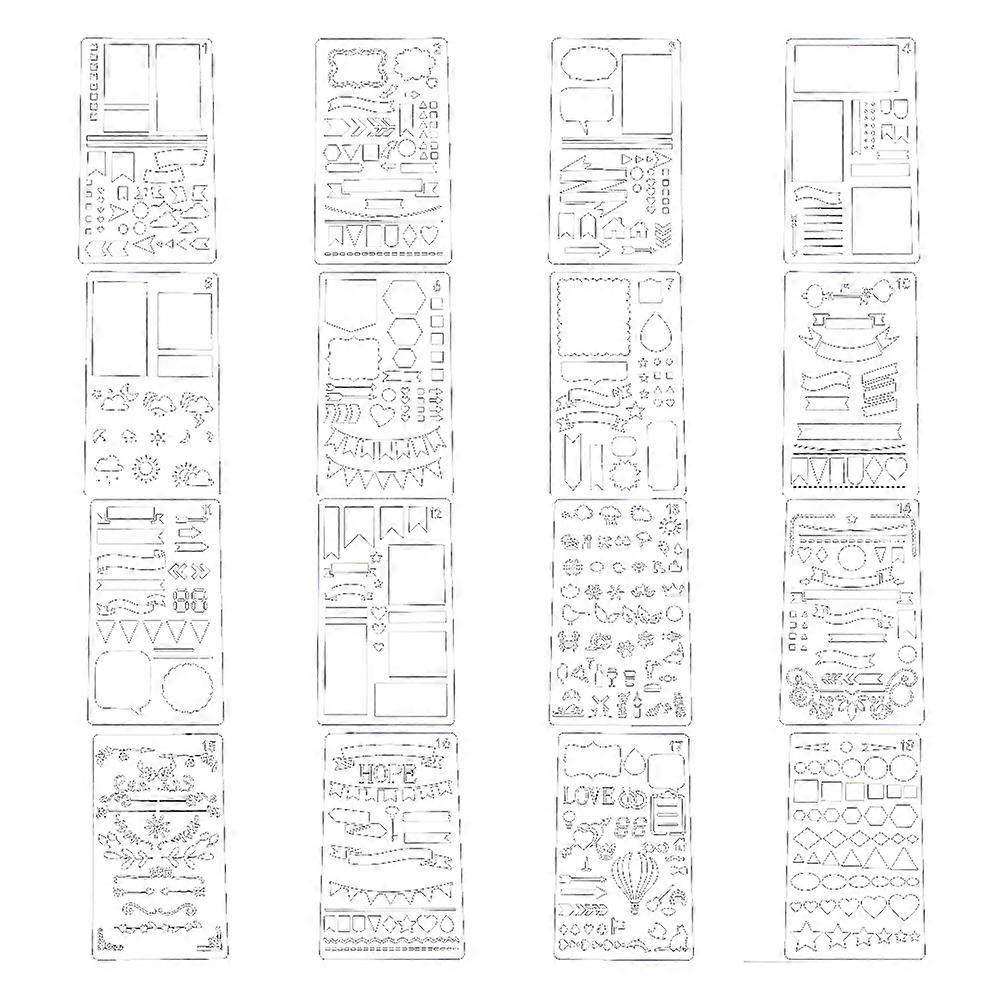 16 Pcs Drafting Templates Drafting Stencils Drawing Stencils Templates Planner Stencils