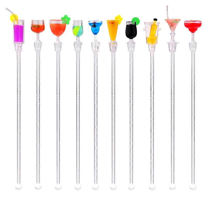 10Pcs/set Cute Cocktail Drink Mixer Bar Puddler Muddler Stirring Mixing sticks Ladle Stirrer Swizzle Sticks 23 cm Betterlifefg
