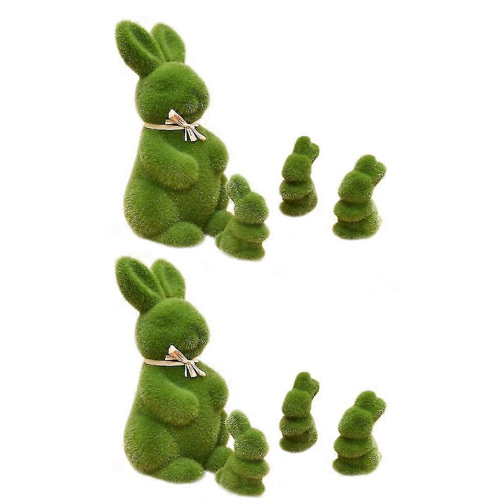 8 Pcs Artificial Moss Rabbit Easter Decor Easter Rabbit Shape Ornament