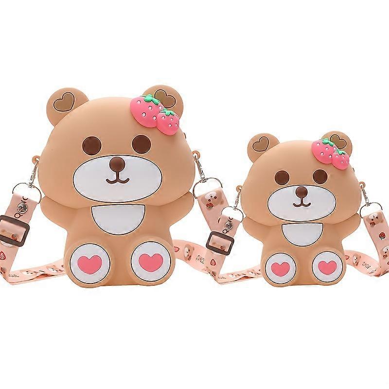 תיק Crossbody דוב מקסים - תיק טלפון כתף לילדים חדשני לילדים תיק טלפון כתף סיליקון לנשים