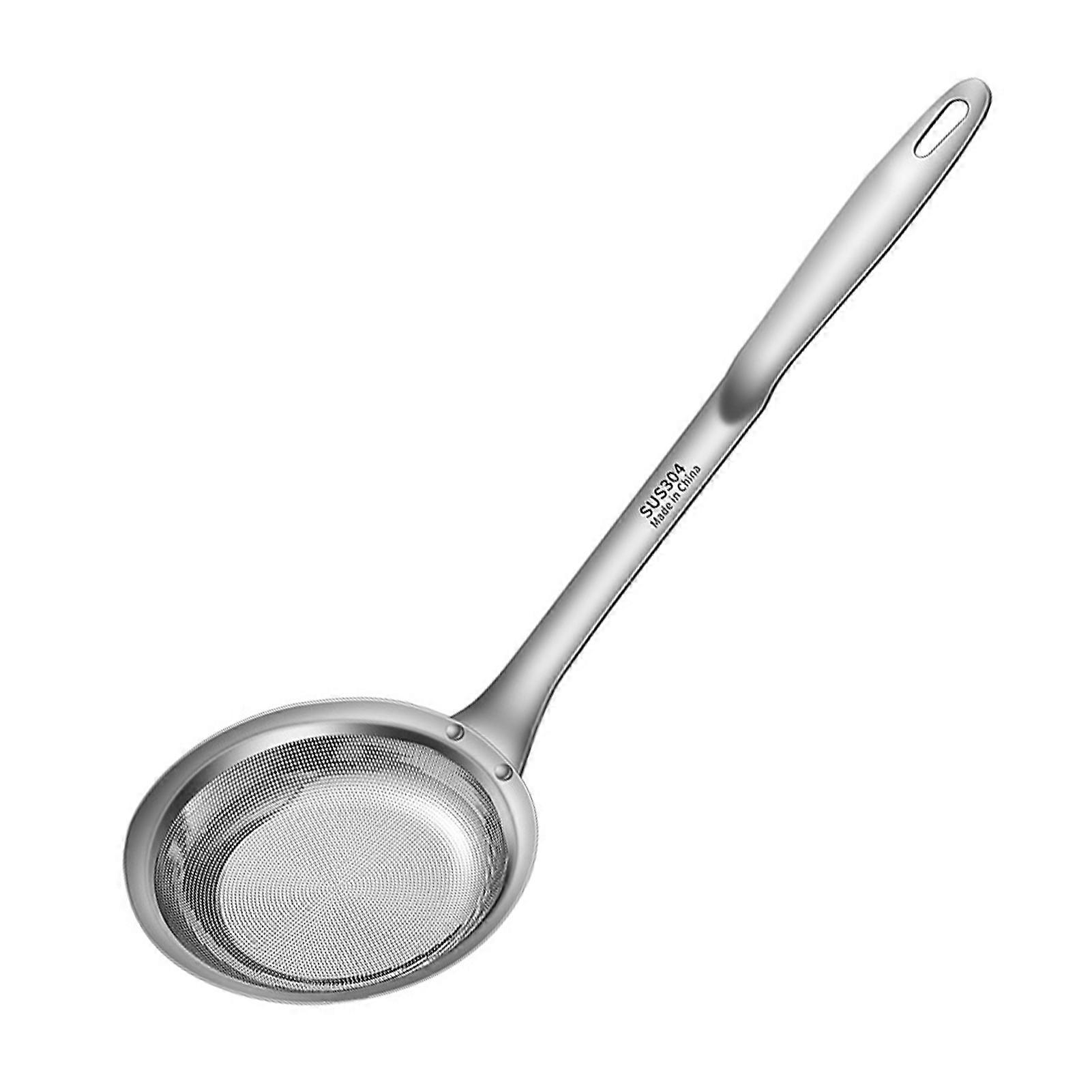 Fine Mesh Strainer for Oil Filter Skimming Grease Foam Premium Skimmer Spoon Fine Mesh Strainer with Long Handle Colander Multi-Purpose Rapid Filtrati