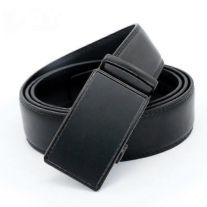 Cinto de catraca de couro real masculino com fivela automática, resistente ao risco de risco fácil removível