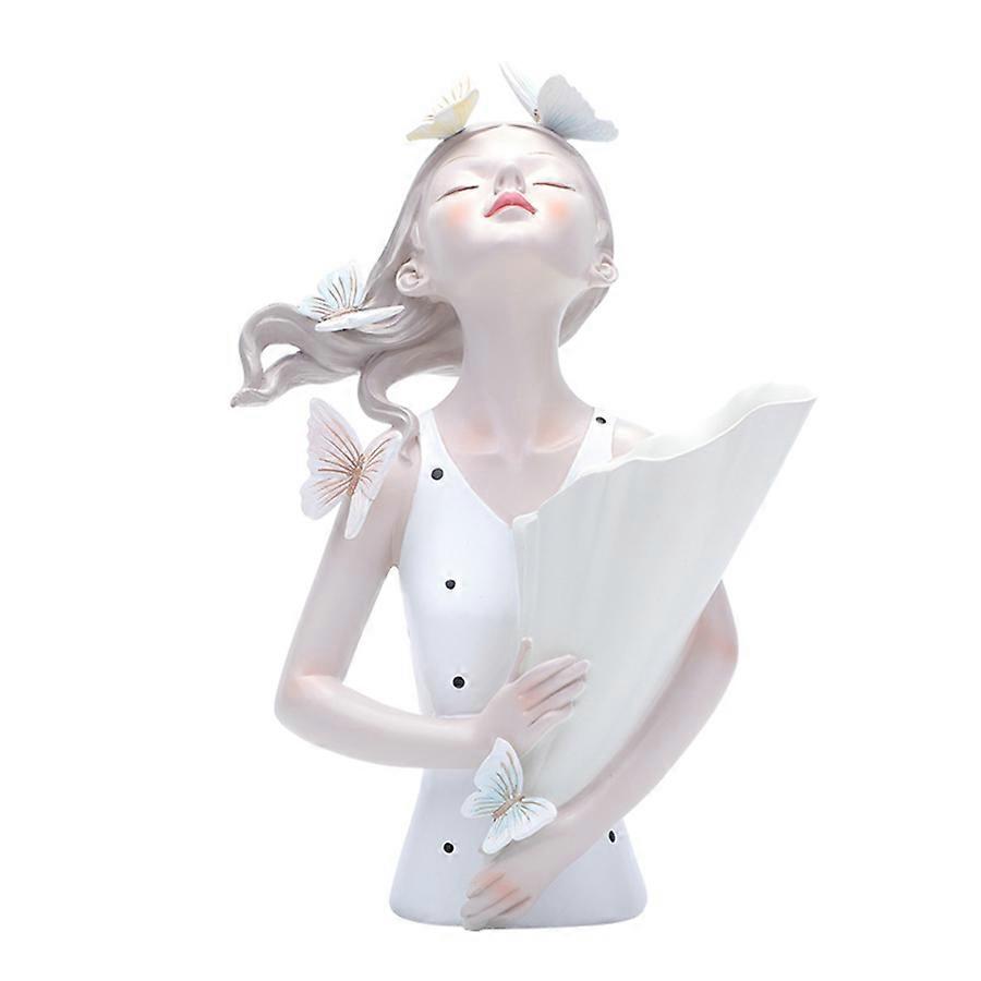 Girl with Vase Resin Ornament: Perfect for Home or Gallery