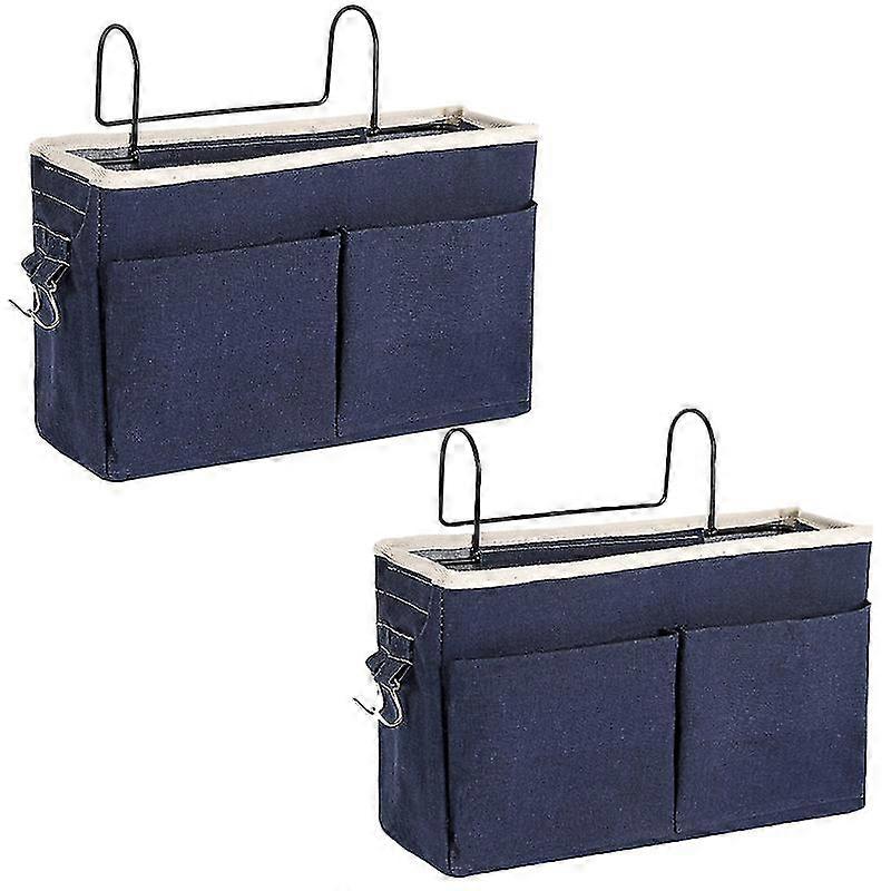 2pcs Bed Hanging Organizer Fabric Storage Baskets Bedside Caddy Crib Organizer