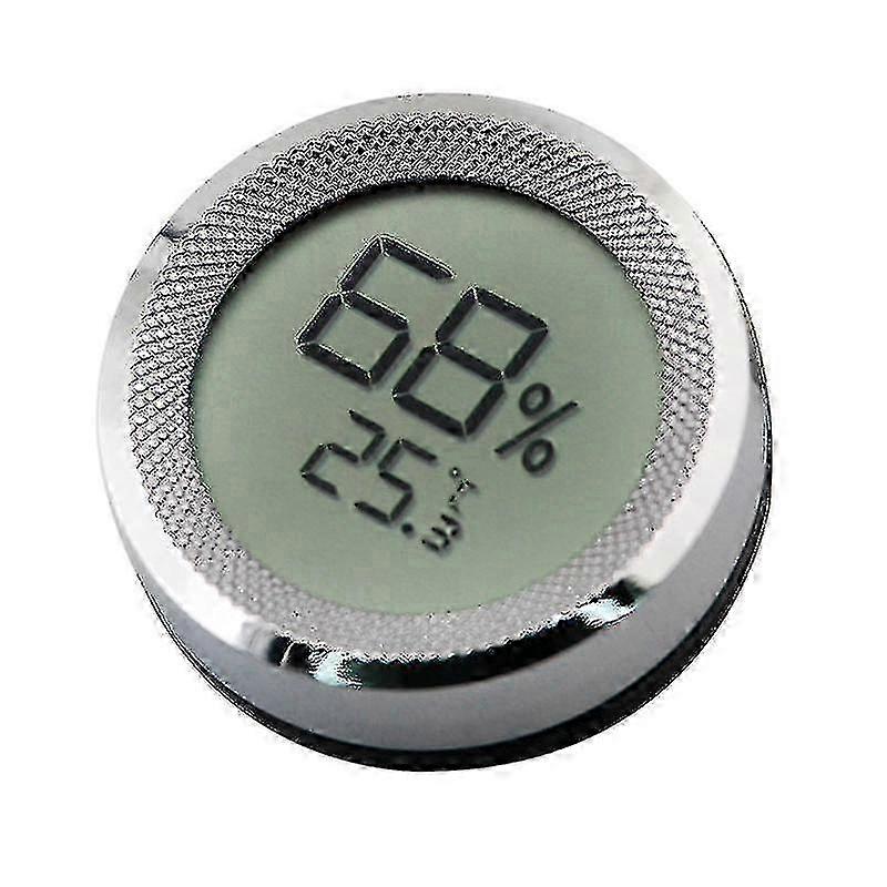 Cigar Humidor Hygrometer Mini Digital Lcd Display Sensor1 Piecesilver
