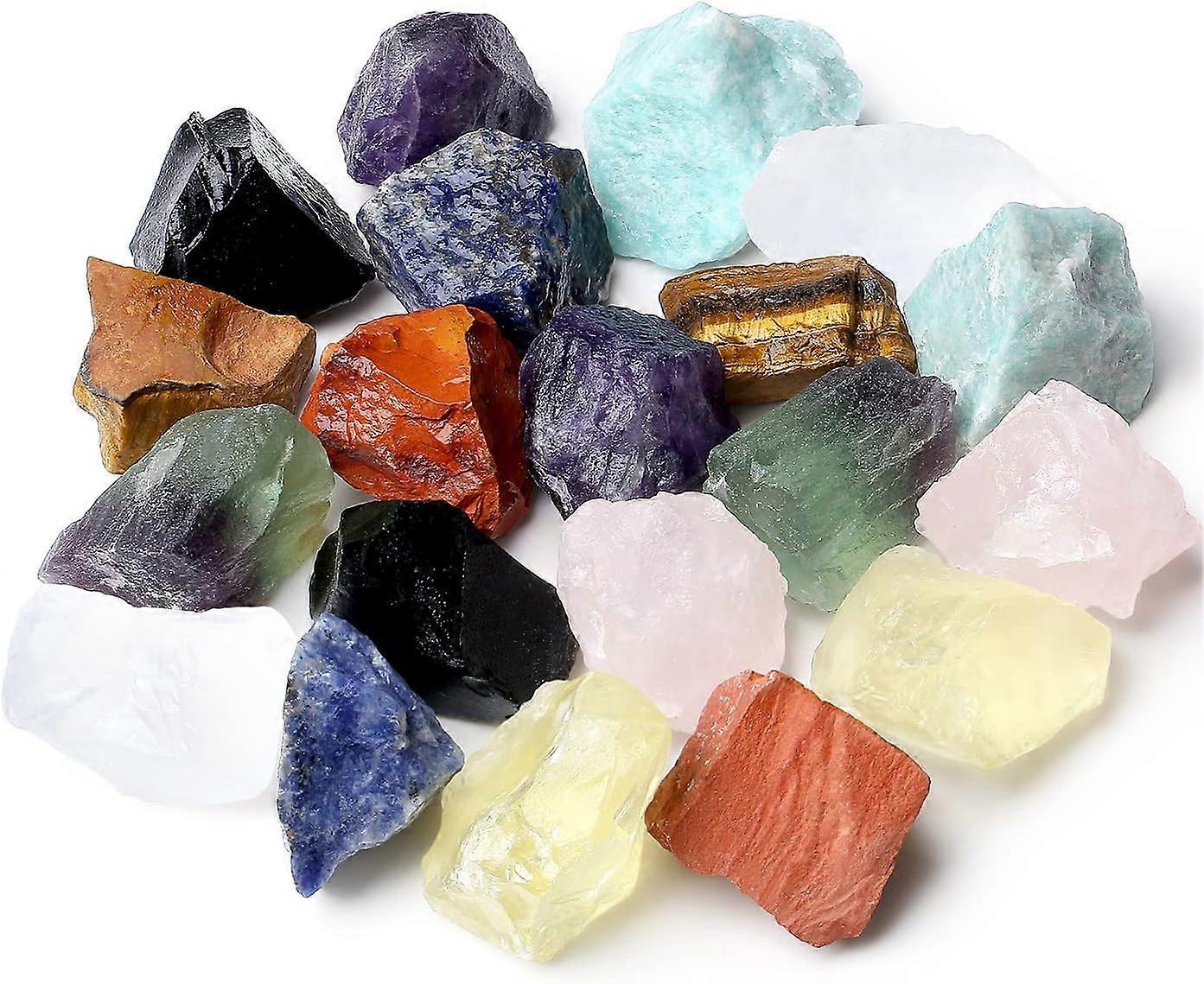 10 Pcs Healing Crystals Raw Rough Gemstones Natural 1" Crystals Rocks Bulk Chakra Stones Reiki Tumbling Cabbing Fountain Rocks