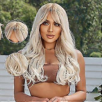 Gray wig with bangs, light gray wig long