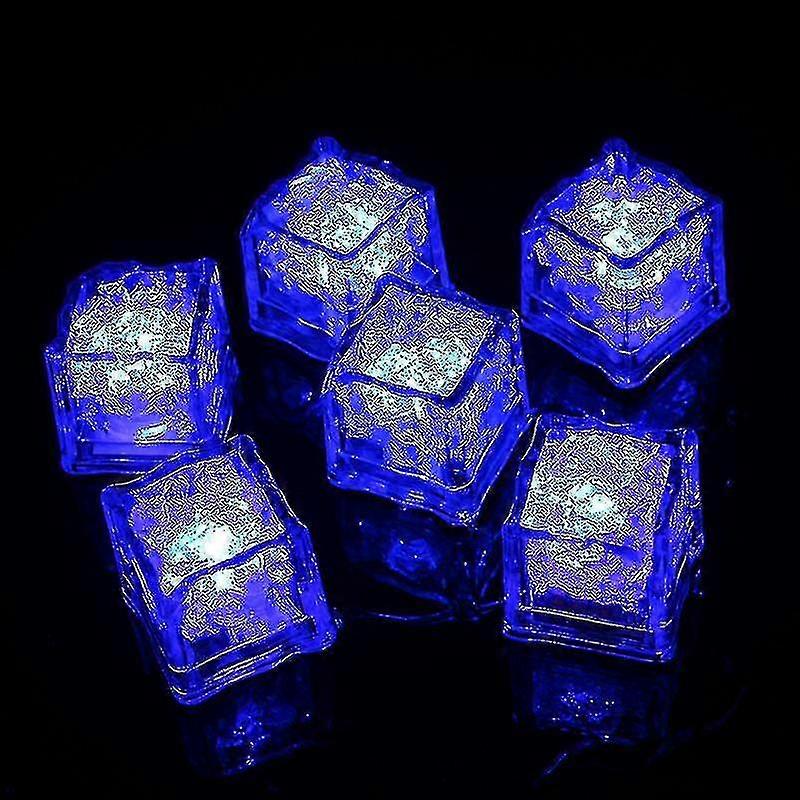 Light Up Ice Cubes, 12 Pack Multi Color Led Ice Cubes, Reusable Glowing Flashing Ice Cube For Club Bar Party Raoliang