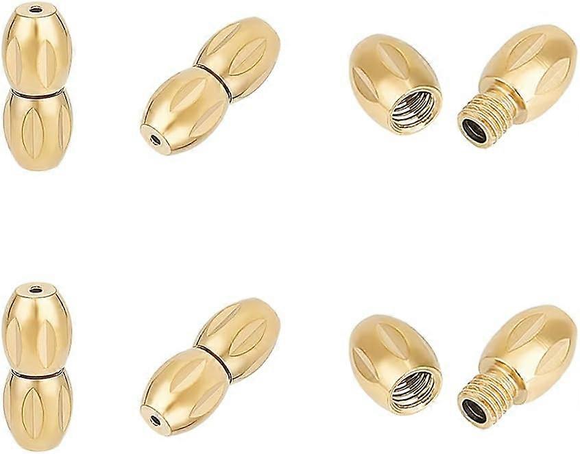 6Pcs Stainless Steel Screw Clasps Oval Golden End Tip Barrel Clasps Jewelry Connector Screw Twist Clasps Fastener Connectors for Necklace Bracelet Jew