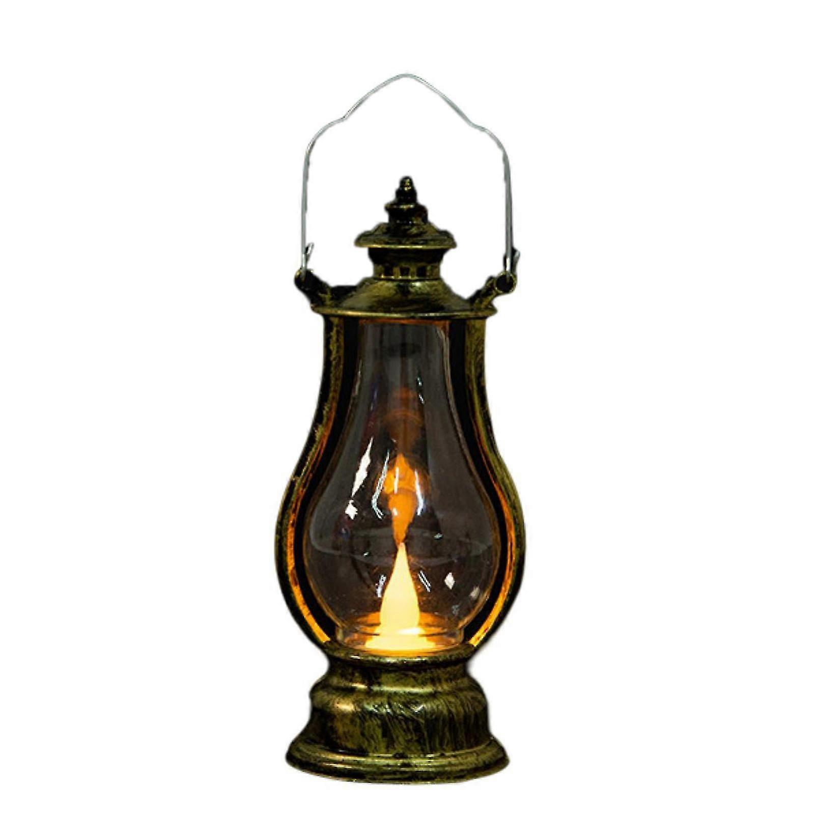 LED Lantern Battery Operated Warm Light Power Saving Handle Home Decoration High Brightness Retro Electronic Candle Lamp