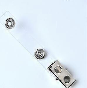 100pcs Prum Metal Badge Clips With Clear Pvc Straps For Id Cards, Badge Holders, Name Tags, Work Badges