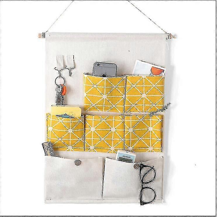 Wall-mounted Cotton And Linen Hanging Bag