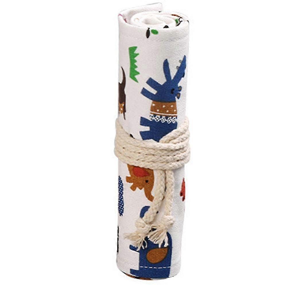 Canvas Pencil Wrap,colored Pencil Roll Up Wrap Travel Drawing Holder Organizers With Slots